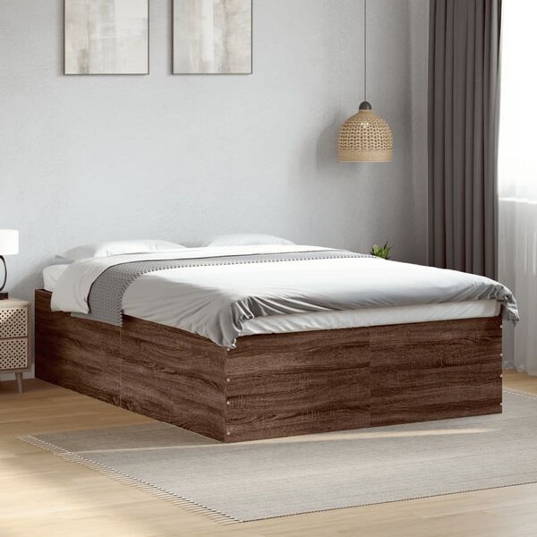 vidaXL Cadre de lit sans matelas ch&ecirc;ne marron 140x200 cm