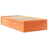 vidaXL Lit avec matelas cire marron 90x200 cm bois massif de pin