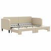 vidaXL Lit de jour avec gigogne sans matelas cr&egrave;me 80x200 cm