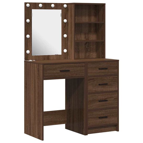 vidaXL Table de Toilette avec tiroir 2 pcs Marron 50 x 41 x 135 cm