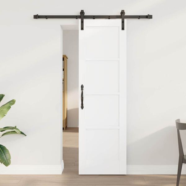 vidaXL Porte coulissante Blanc 61 x 198,5 cm Pin massif