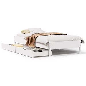 vidaXL Cadre de lit sans matelas blanc 75x190 cm bois de pin massif