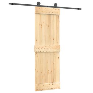 vidaXL Porte coulissante Naturel et noir 70 x 210 cm