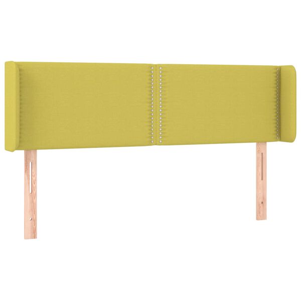 vidaXL T&ecirc;te de lit &agrave; LED Vert 147x16x78/88 cm Tissu