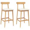 vidaXL Tabouret de bar 2 pc Naturel et Beige