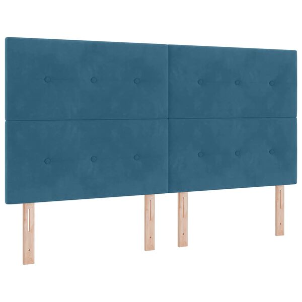 vidaXL T&ecirc;te de lit avec t&ecirc;te de lit Bleu fonc&eacute; 180 cm Cuir synth&eacute;tique