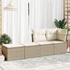 vidaXL Salon de jardin avec coussins 2 pcs beige r&eacute;sine tress&eacute;e acacia
