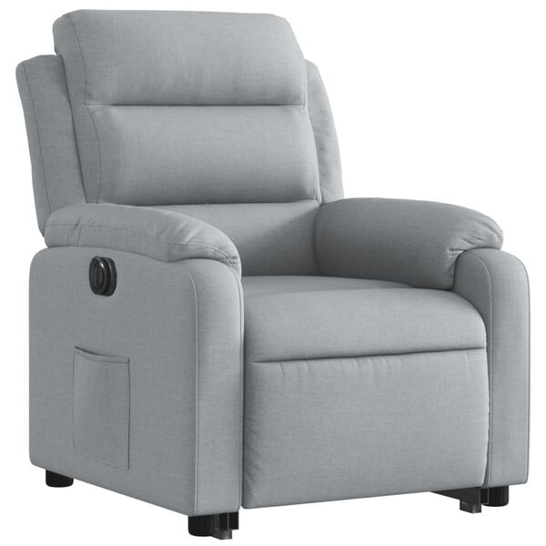 vidaXL Fauteuil inclinable &eacute;lectrique gris clair tissu