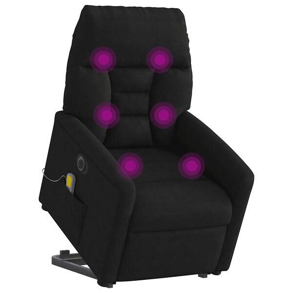 vidaXL Fauteuil inclinable de massage électrique noir tissu microfibre