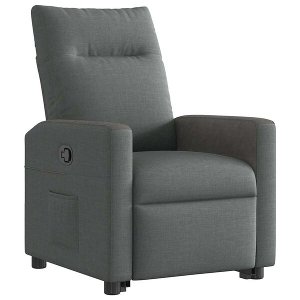 vidaXL Fauteuil inclinable Gris fonc&eacute; Tissu