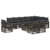 vidaXL Ensemble de canap&eacute; de jardin 11 pc Gris polyrotin