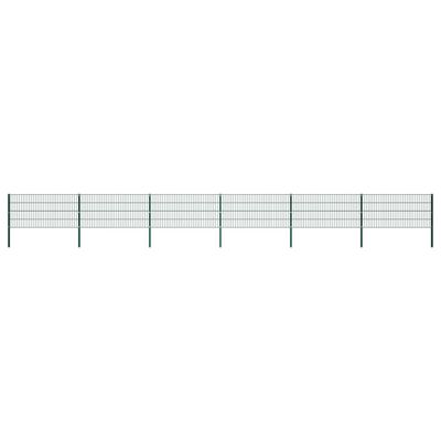 vidaXL Panneau de clôture avec poteaux Fer 10,2 x 0,8 m Vert