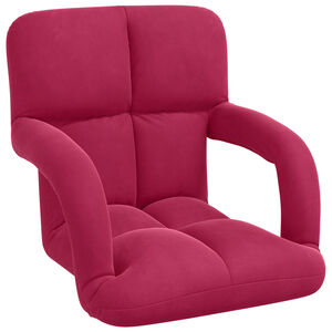 vidaXL Fauteuil de sol ajustable Bordeaux Velours