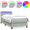 vidaXL Sommier &agrave; lattes de lit et matelas et LED gris clair 100x210cm velours