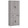 vidaXL Buffet haut Sonoma gris 69,5x34x180 cm Bois d'ing&eacute;nierie