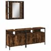 vidaXL Ensemble d'armoires de salle de bain 3 pcs ch&ecirc;ne fum&eacute;