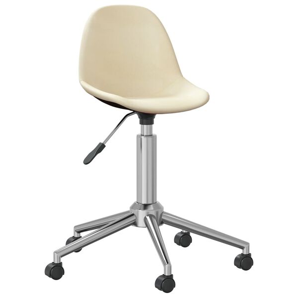 vidaXL Chaise pivotante de bureau Cr&egrave;me Tissu
