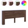 vidaXL Armoire t&ecirc;te de lit avec LED ch&ecirc;ne marron 220x16,5x103,5 cm