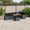 vidaXL Salon de jardin 7 pcs avec coussins noir r&eacute;sine tress&eacute;e