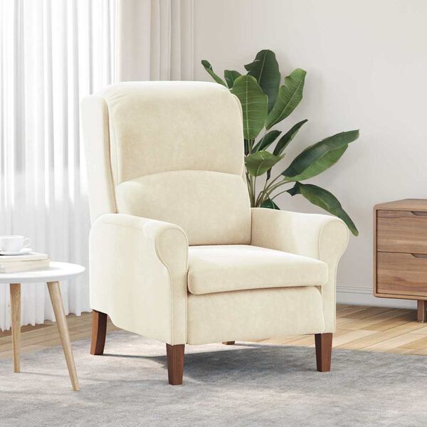 vidaXL fauteuil Cr&egrave;me 76 x 94 x 102 cm Velours