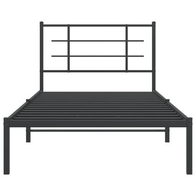 vidaXL Cadre de lit métal sans matelas avec tête de lit noir 100x200cm