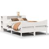 vidaXL Cadre de lit sans matelas blanc 135x190 cm bois de pin massif