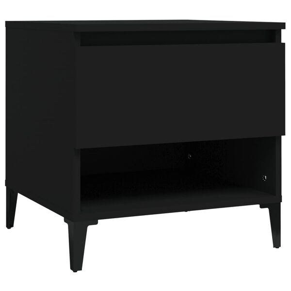 vidaXL Table d'appoint Noir 50x46x50 cm Bois d&rsquo;ing&eacute;nierie