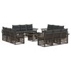 vidaXL Ensemble de canap&eacute; de jardin 13 pc Gris et Gris fonc&eacute; polyrotin