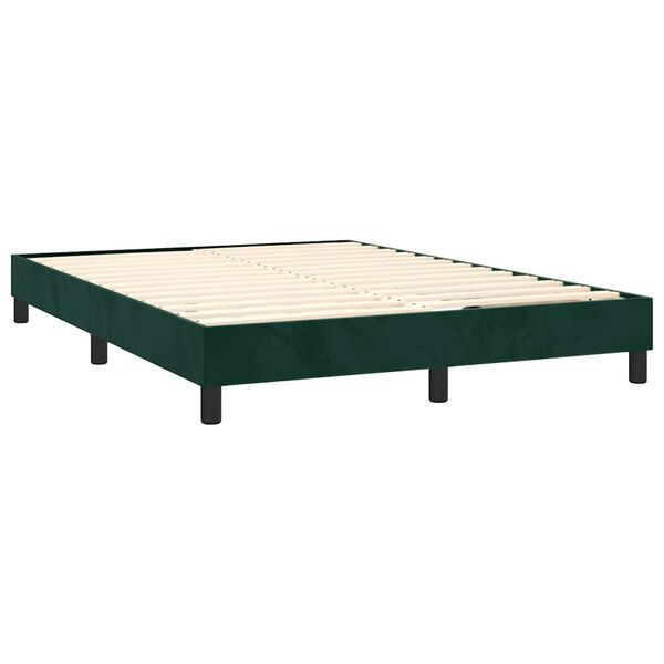 vidaXL Sommier &agrave; lattes de lit et matelas Vert fonc&eacute; 140x190cm Velours