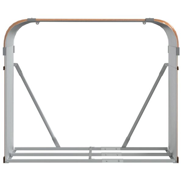 vidaXL Porte-b&ucirc;ches aspect bois 120x45x100 cm acier galvanis&eacute;