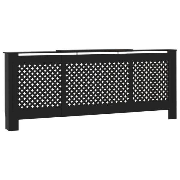 vidaXL Cache-radiateur MDF Noir 205 cm