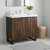 vidaXL Meuble de Lavabo de Salle de Bain Noyer 62 x 33 x 58 cm