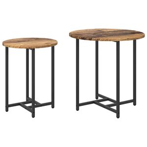 vidaXL Ensemble de tables d'appoint 2 pcs Bois ancien et noir
