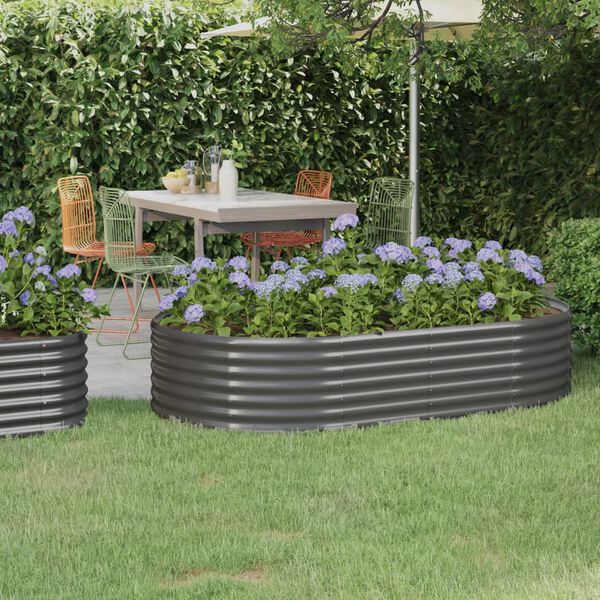 vidaXL Lit sur&eacute;lev&eacute; de jardin Acier galvanis&eacute; 175x100x36cm gris