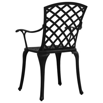 vidaXL Chaises de jardin lot de 4 Aluminium coulé Noir