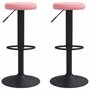 vidaXL Tabourets de bar lot de 2 rose velours