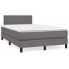 vidaXL Sommier &agrave; lattes de lit matelas LED gris 120x190 cm similicuir