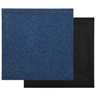 vidaXL Dalles de tapis de sol 20 pcs 5 m² 50x50 cm Bleu foncé