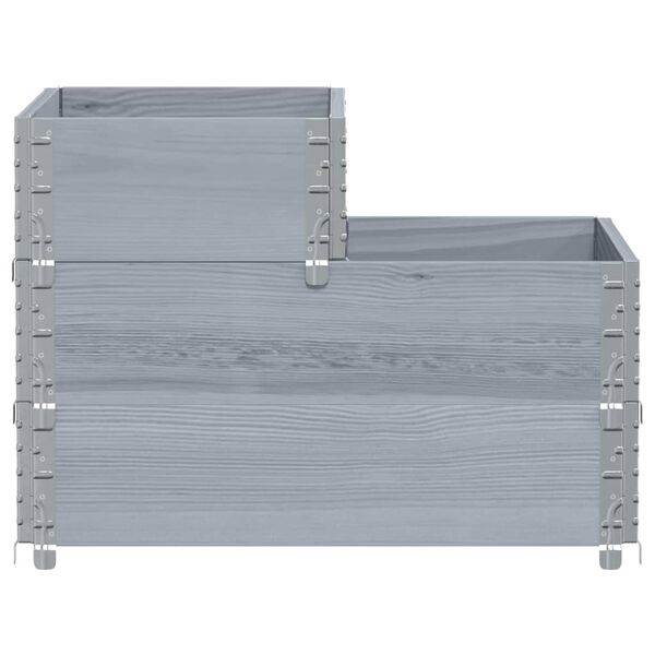 vidaXL Lit sur&eacute;lev&eacute; &agrave; 3 niveaux gris 120x80 cm bois de pin massif