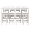 vidaXL Ensemble de bar de jardin 9 pcs blanc bois de pin massif