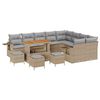 vidaXL Ensemble de canap&eacute; de jardin 13 pc Beige polyrotin