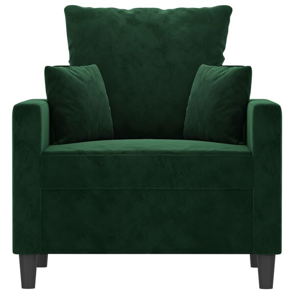 vidaXL Fauteuil Vert fonc&eacute; 60 cm Velours