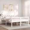 vidaXL Lit pour personne &acirc;g&eacute;e sans matelas blanc 140x190cm bois massif