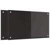 vidaXL Protection de cuisine Noir 70 x 40 cm verre trempé
