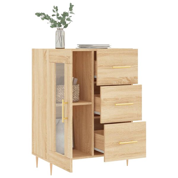 vidaXL Buffet ch&ecirc;ne sonoma 69,5x34x90 cm bois d'ing&eacute;nierie