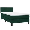 vidaXL Sommier &agrave; lattes de lit et matelas et LED vert fonc&eacute; 90x210 cm velours
