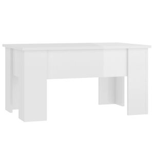 vidaXL Table basse blanc brillant 79x49x41 cm bois d'ing&eacute;nierie