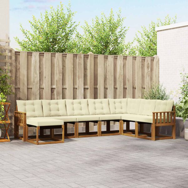 vidaXL Ensemble de canap&eacute;s d'ext&eacute;rieur 8 pcs Naturel et Cr&egrave;me