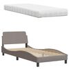 vidaXL Lit avec matelas Hanko taupe 90x190 cm tissu