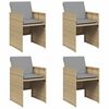 vidaXL Chaises de jardin avec coussins lot de 4 m&eacute;lange beige